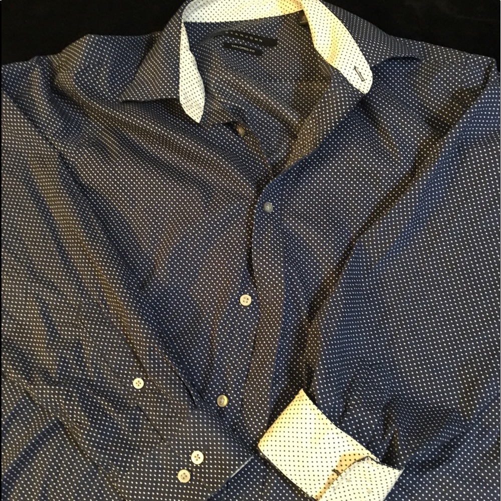 Sean John long sleeve micro polka dot shirt